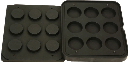 9 Round Indents Ø 80/76 H 20 Mm - Plate for Cookmatic 380x330 Mm