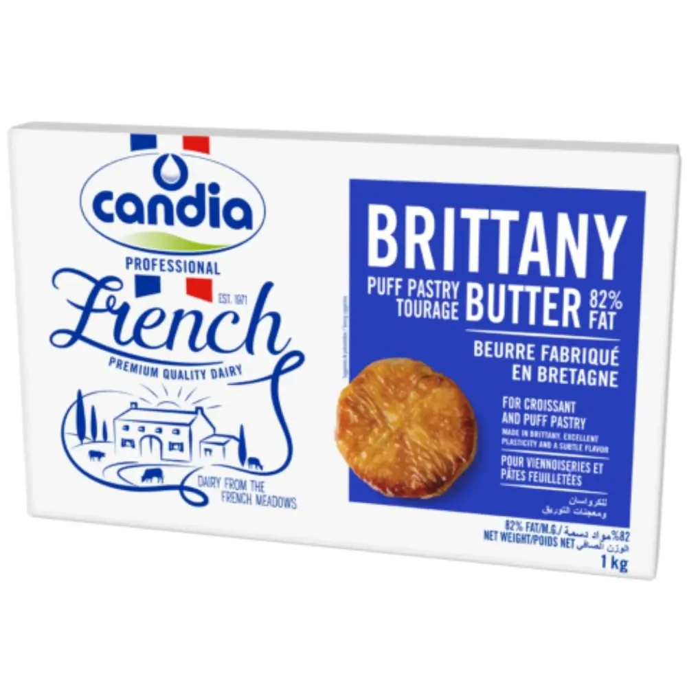 Candia Professionnel 82% Fat Brittany  Butter Puff Pastry Butter 1kg Sheet