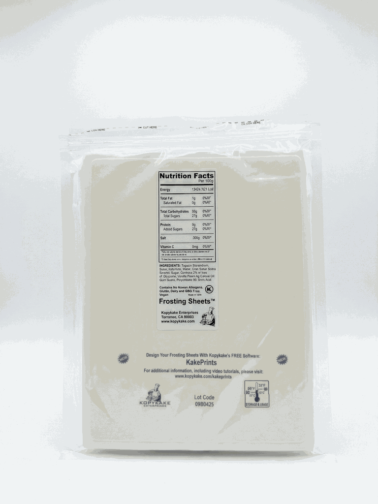 1/4 Frosting Sheets 8x10.5 A4 (NO E171)