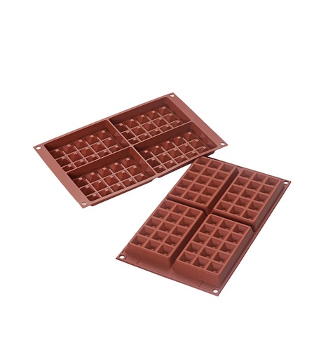 [16.155.00.0000] Sf155 - Terracotta Silicone Mould N.4 Waffel 130X81 H 17 Mm