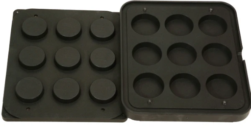 [PIASTRA/W] 9 Round Indents Ø 80/76 H 20 Mm - Plate for Cookmatic 380x330 Mm