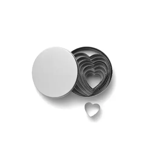 [FDMS-HS-09/301-BP-NN] Pastry Cutter, Heart, Plain,9 Pcs Set, 30mm
