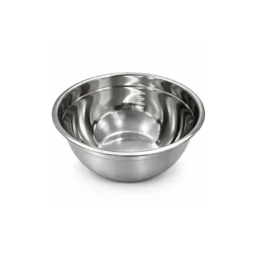 [002-22#] Steel Bowl 22Cm, Rubber Bottom, Black