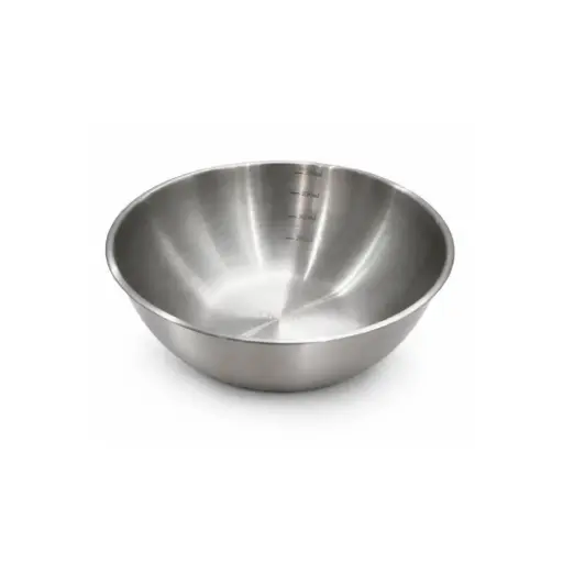 [003-22#] Steel Bowl 22Cm, Rubber Bottom, Black, Sus304