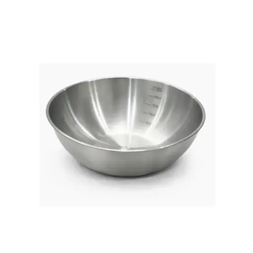 [003-31#] Steel Bowl 31Cm, Rubber Bottom, Black, Sus304