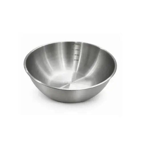 [004-22#] Steel Bowl 22Cm, Plain Bottom, Sus304