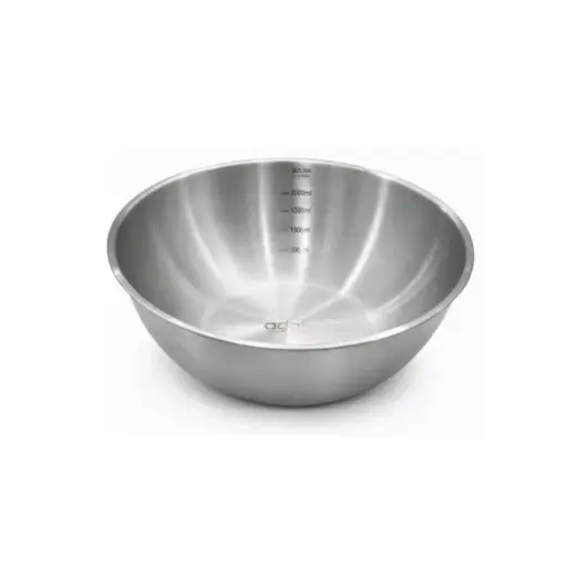 [004-25#] Steel Bowl 25Cm, Plain Bottom, Sus304