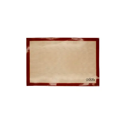 [JS-BDF-15] Glass Fiber Silicone Tray W: 58.5 Cm; L: 38.5 Cm; , Thickness: 0.7 Mm; Edge Width: 2.5 Cm, In Pantone 1525C, With Logo"Adat"