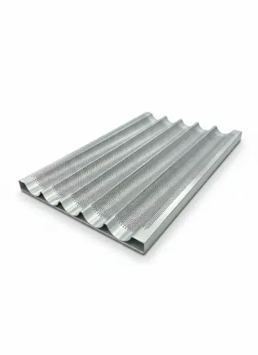 [T 013] 5-Channel Baguette Tray (Two Sides Open) 600*400*33Mm, 1.0Mm Al.Alloy, Natural