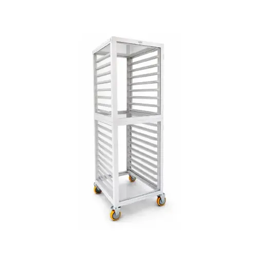 [AT 001] 18 Tiers Aluminium Trolley With Closed Door-My74106 625*485*1698Mm, Aluminium Alloy, Anodized (Silver)